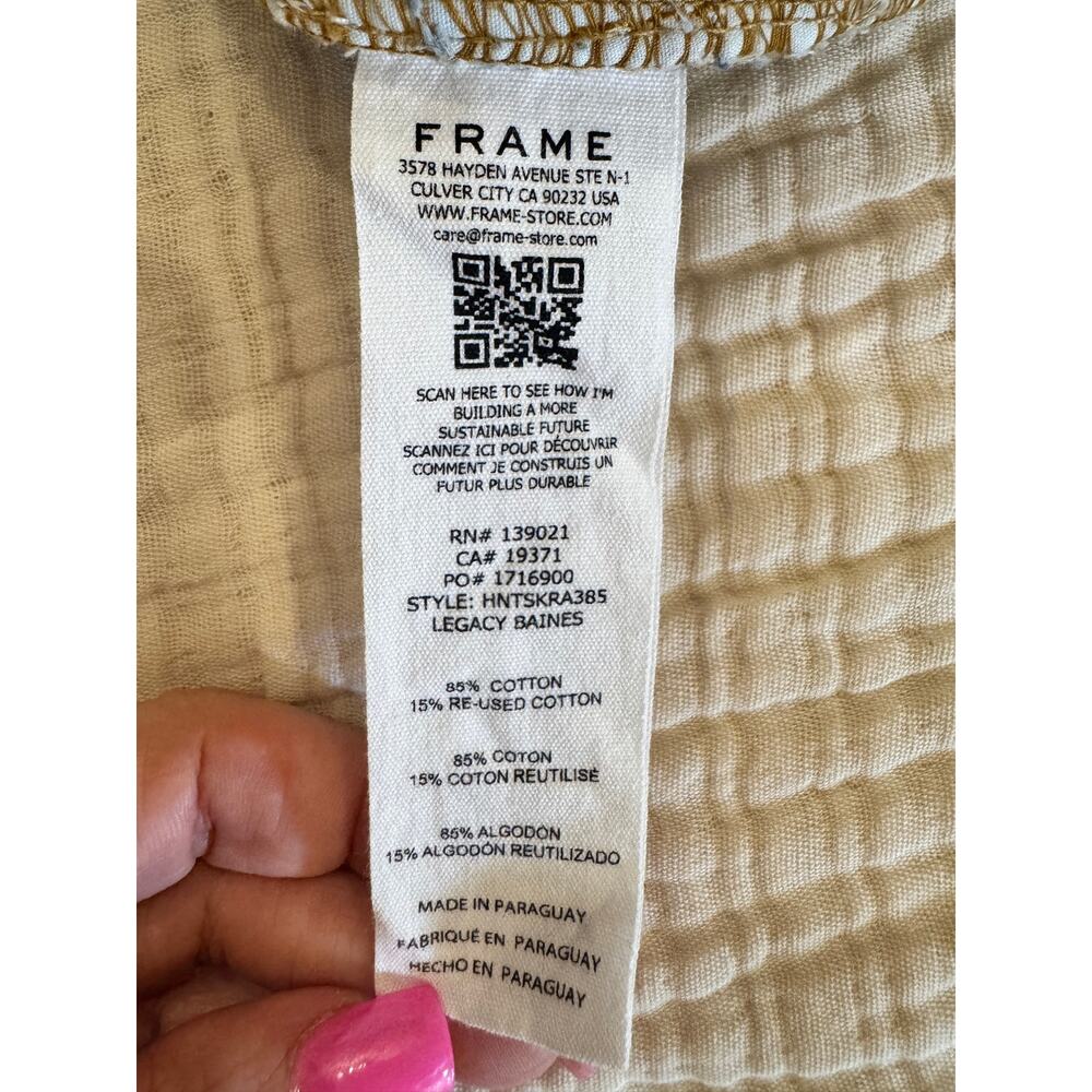 Frame Le High 'N' Tight Distressed Denim Mini Skirt Legacy Baines Size 26 - Picture 6 of 9